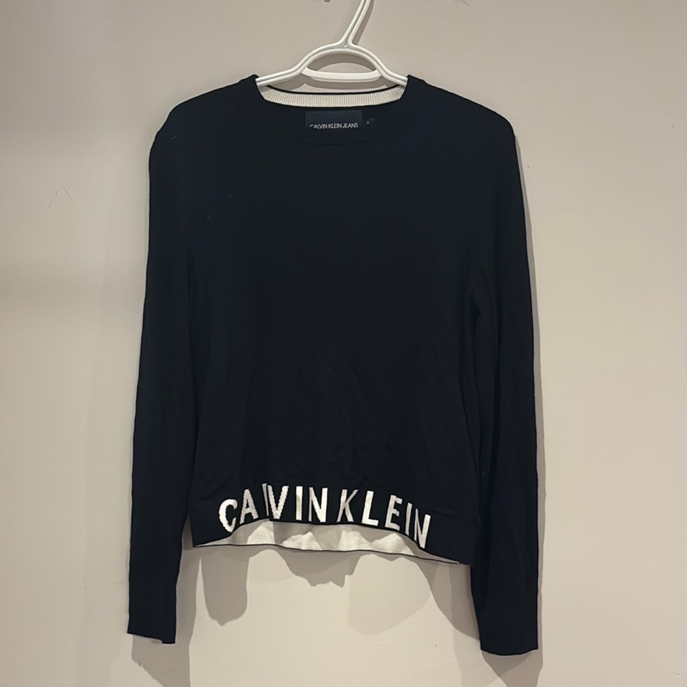 Calvin Klein Black Sweatshirt with White Trim